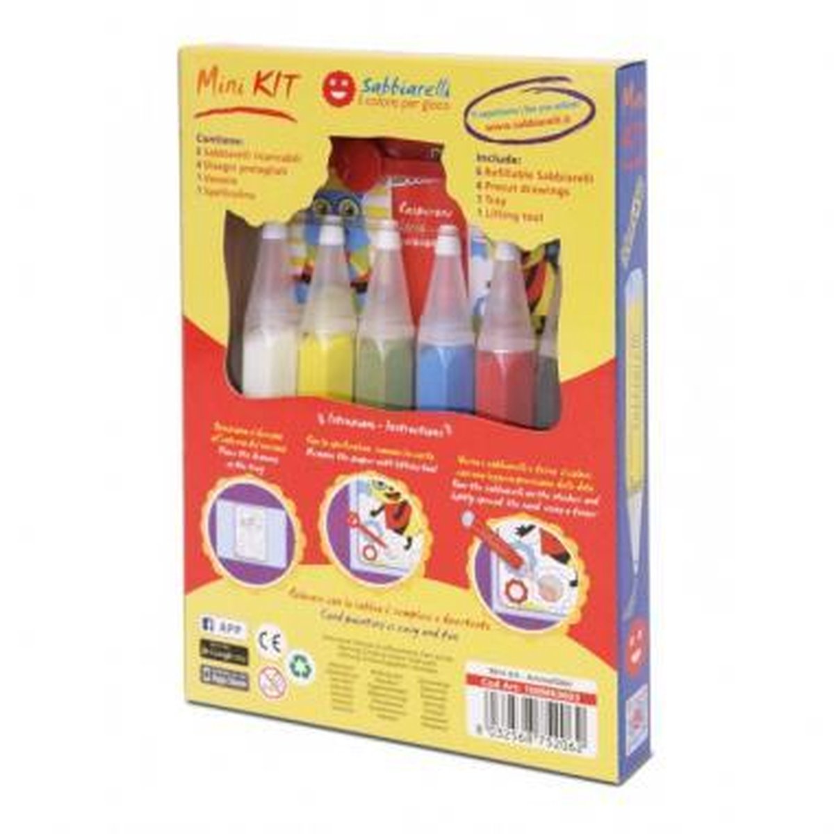 Sabbiarelli Zandschilderen Set Mini Dieren Grote Ogen