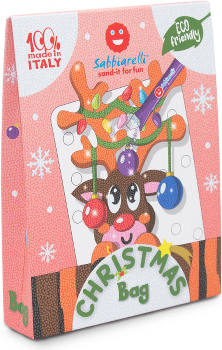 Sabbiarelli zandschilderen tas kerst - creatieve set met marmerzand.
