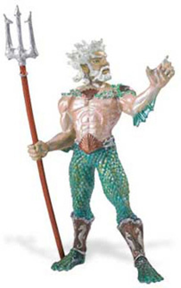Poseidon mini figuur  12.5 cm hoog