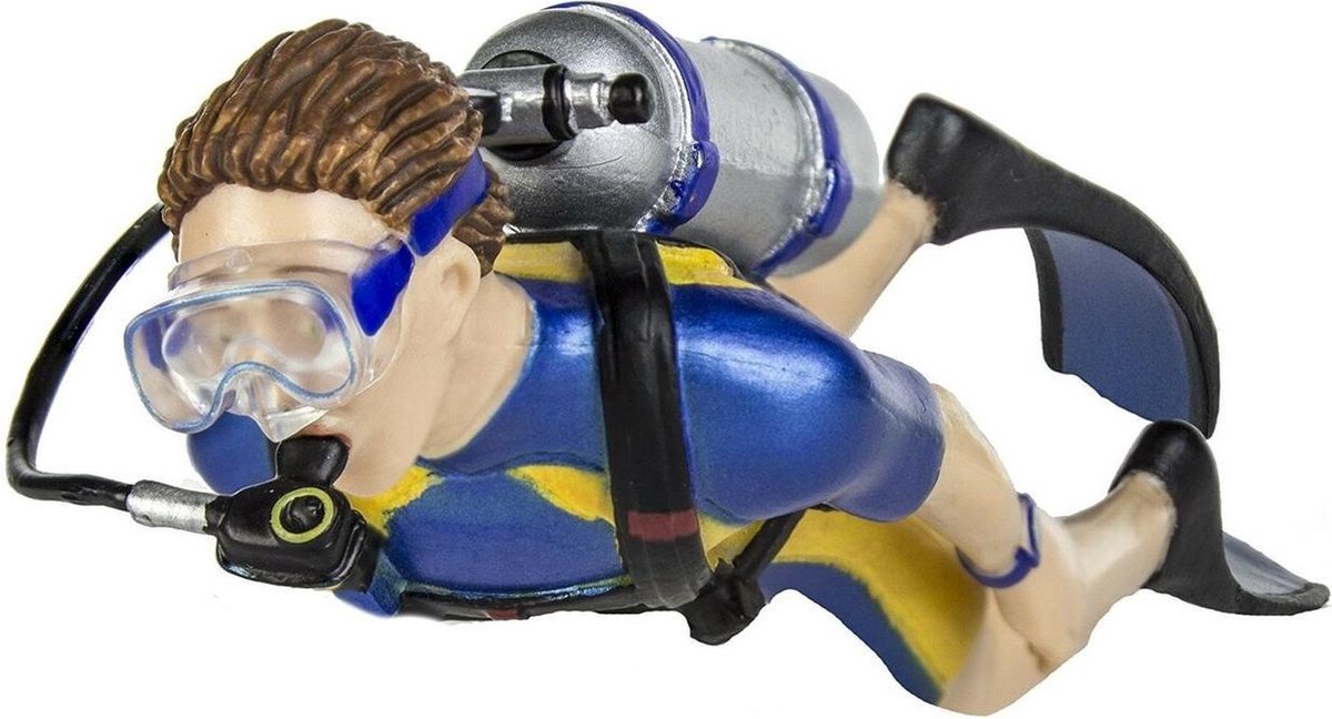 Safari Speelfiguur Onderwateravonturier Junior 19,5 X 4 Cm Blauw