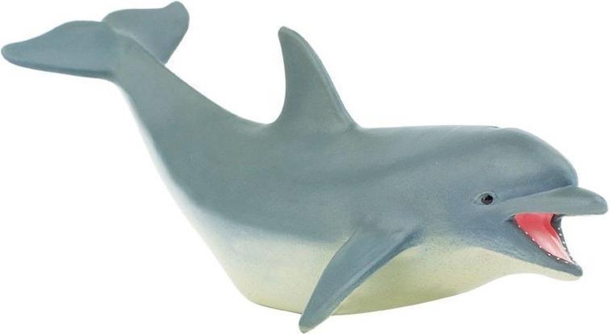 speeldier dolfijn junior 12,5 x 5 cm blauw/wit