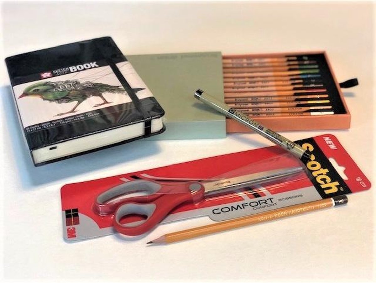 Nieuwe Horizon - Art journal set voor beginners - art journal - bullet journal - diary - dagboek - tekenen - potloden - hobby