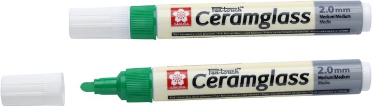 Pen-Touch Ceramglass keramiekstift groen met medium punt (2,0 mm)
