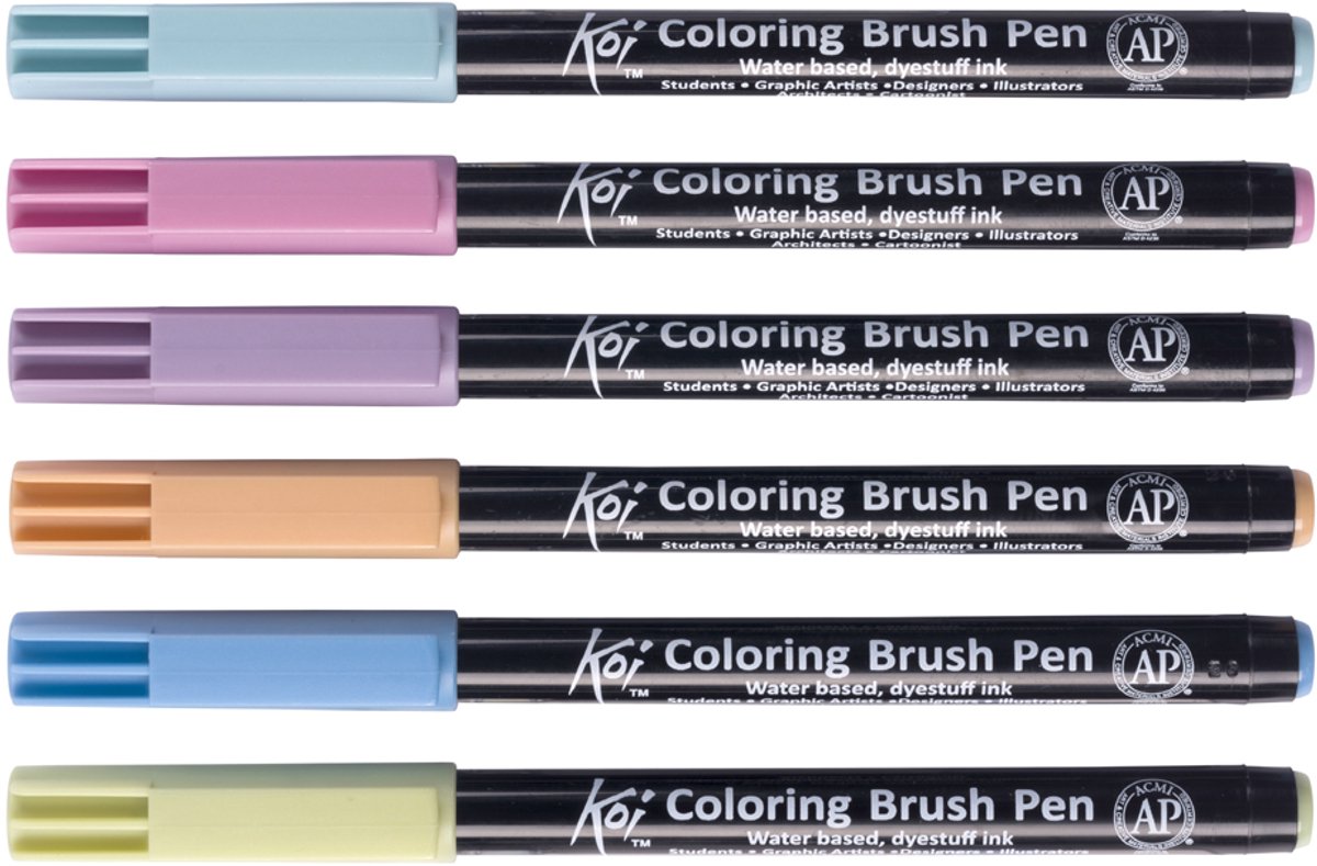 SAKURA Koi penseelstiften aardkleuren 6 stuks