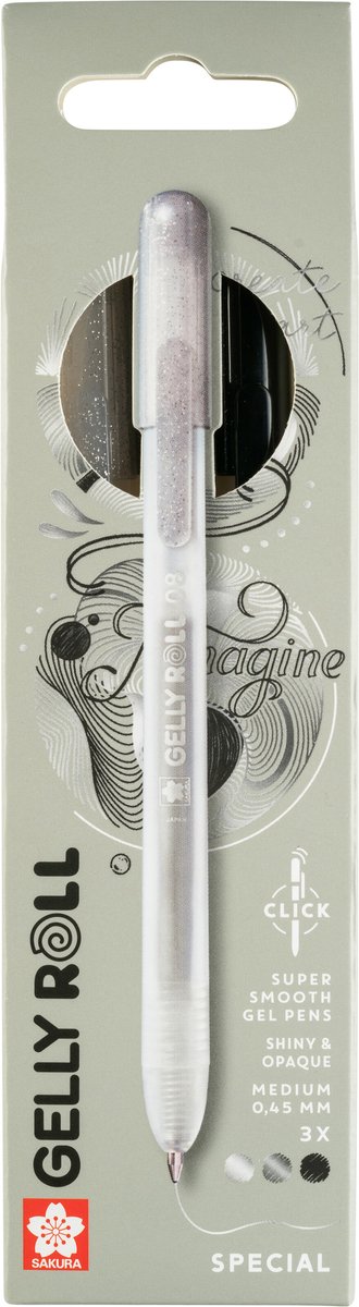 Sakura Gelly Roll Retractable Special Mix Set 3 (Zwart-Zilver-Zwart)