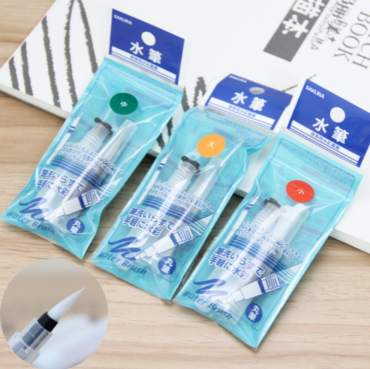 Sakura Water Brush Pennen - Set van 3 - Groot, Medium & Klein