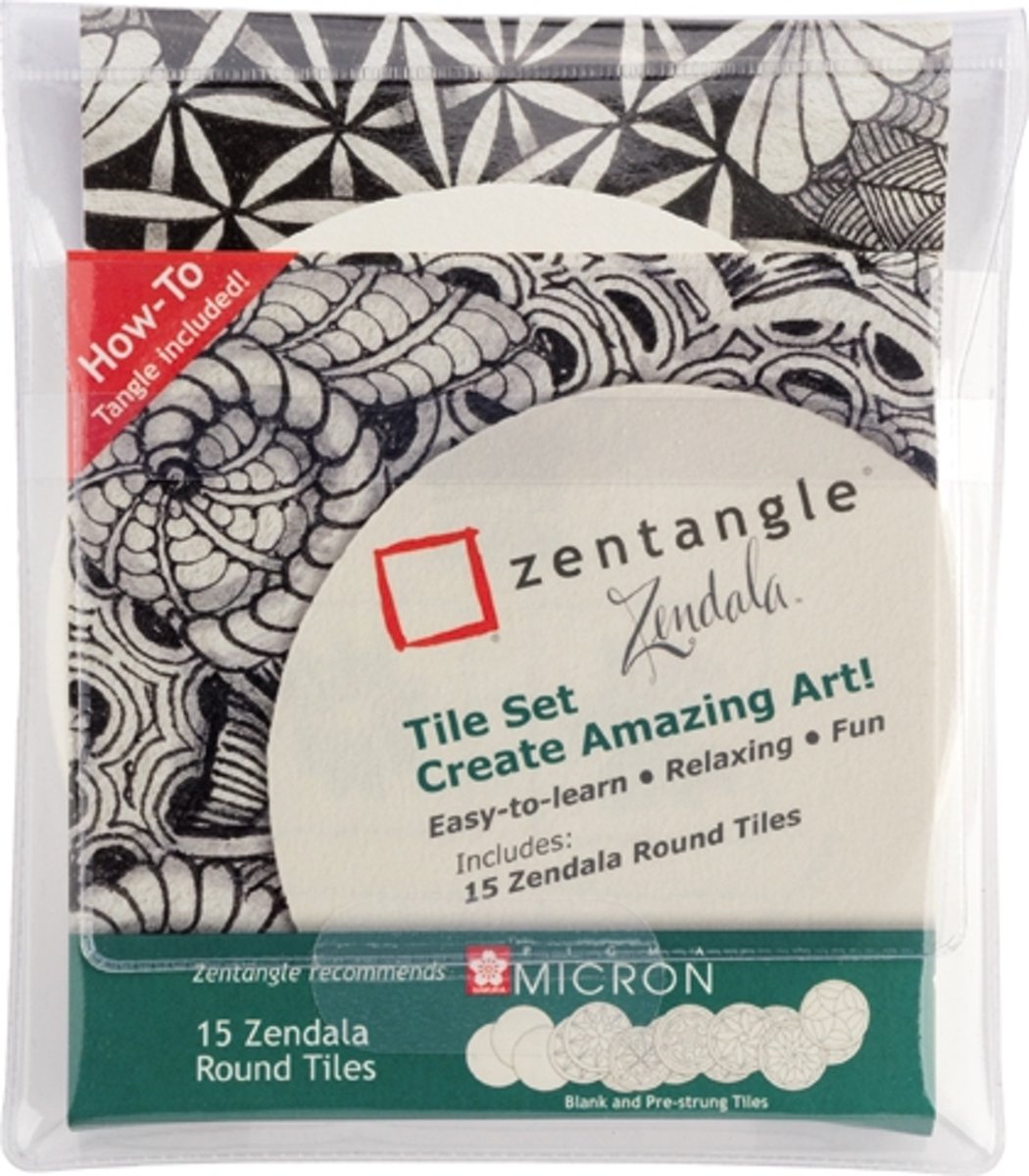 Zentangle Zendala tile set 15 (15 ronde tiles)