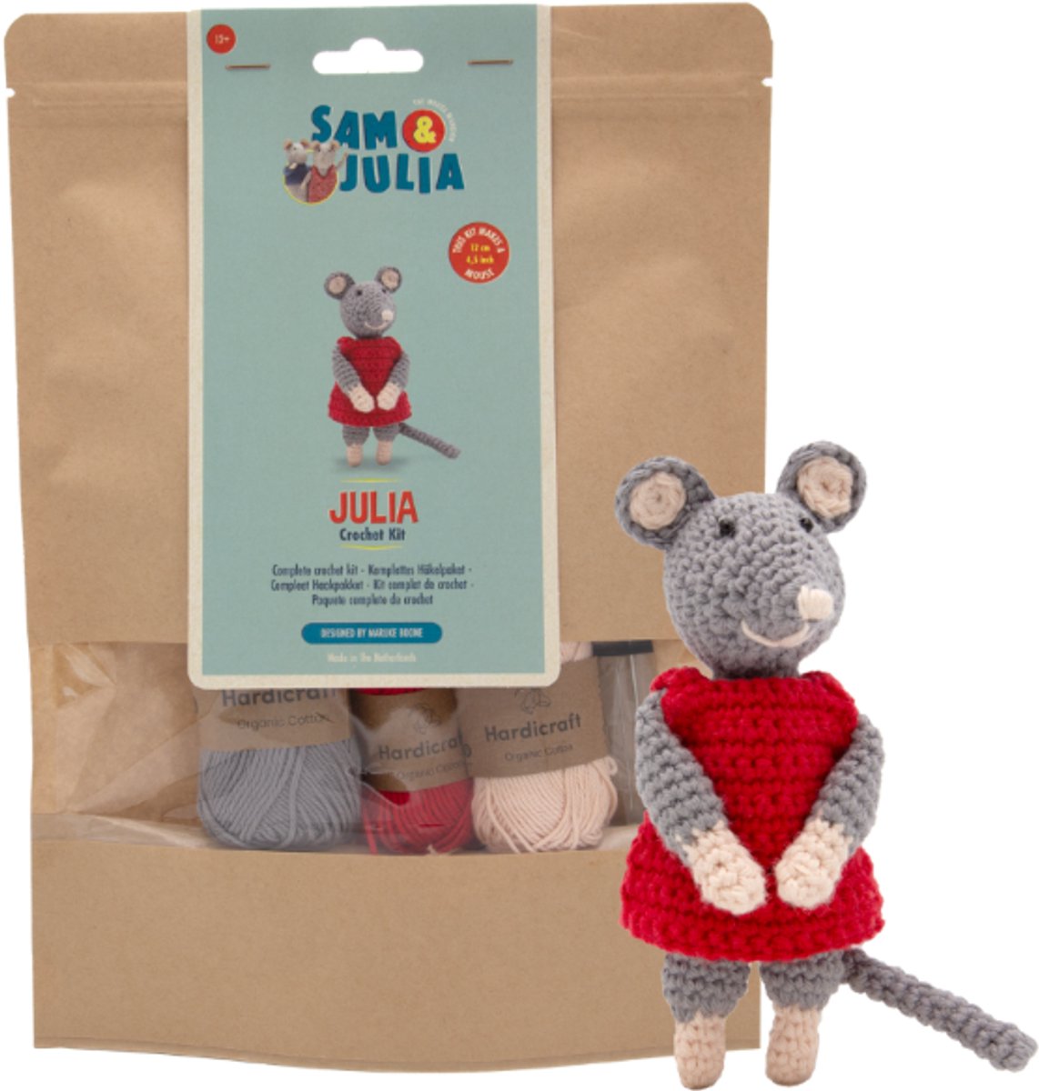 Sam & Julia - Complete Haakbundels - Haakpakketten Sam en Julia - 12 cm muisjes voor je Muizenhuis of poppenhuis