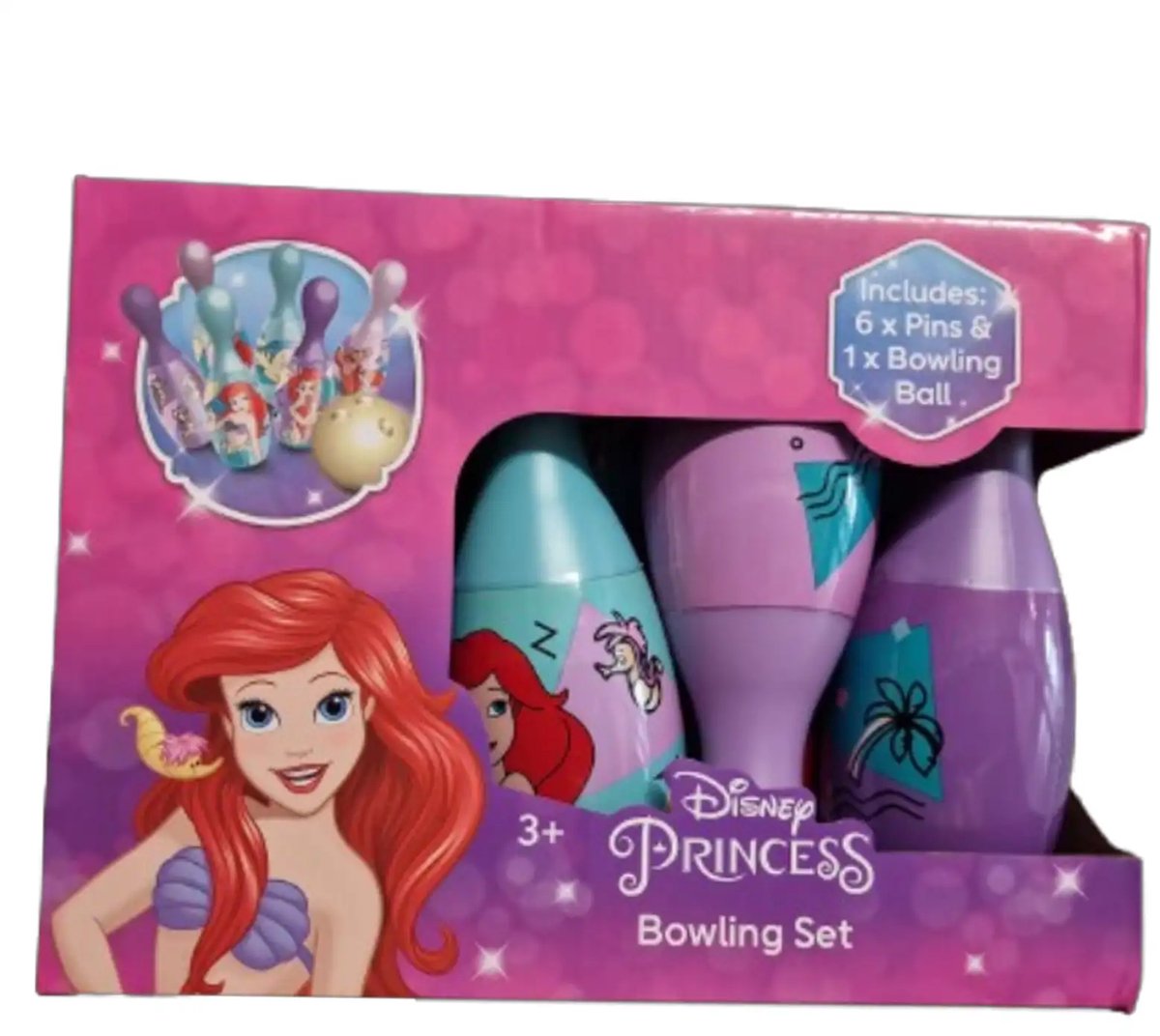Disney Princess Ariel bowlingset - Met 6 kegels - Binnen - Buiten