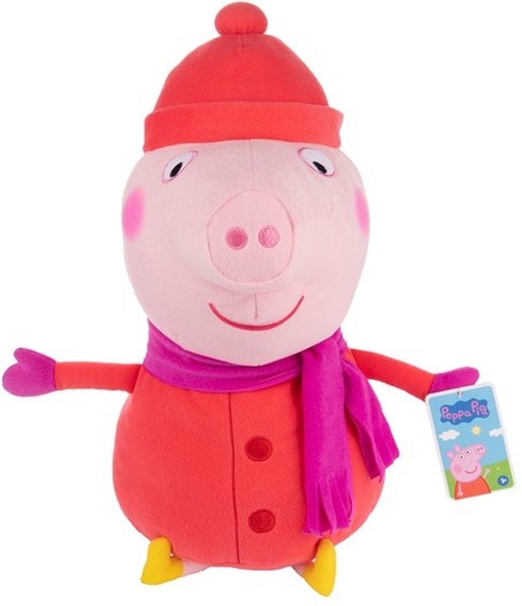 Peppa pig knuffel  - Peppa pluche knuffel 50 cm - Winter editie