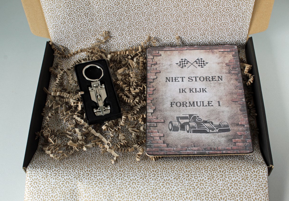 Brievenbus cadeau Formule 1 niet storen - cadeau Formule 1 - tekstbord - sleutelhanger