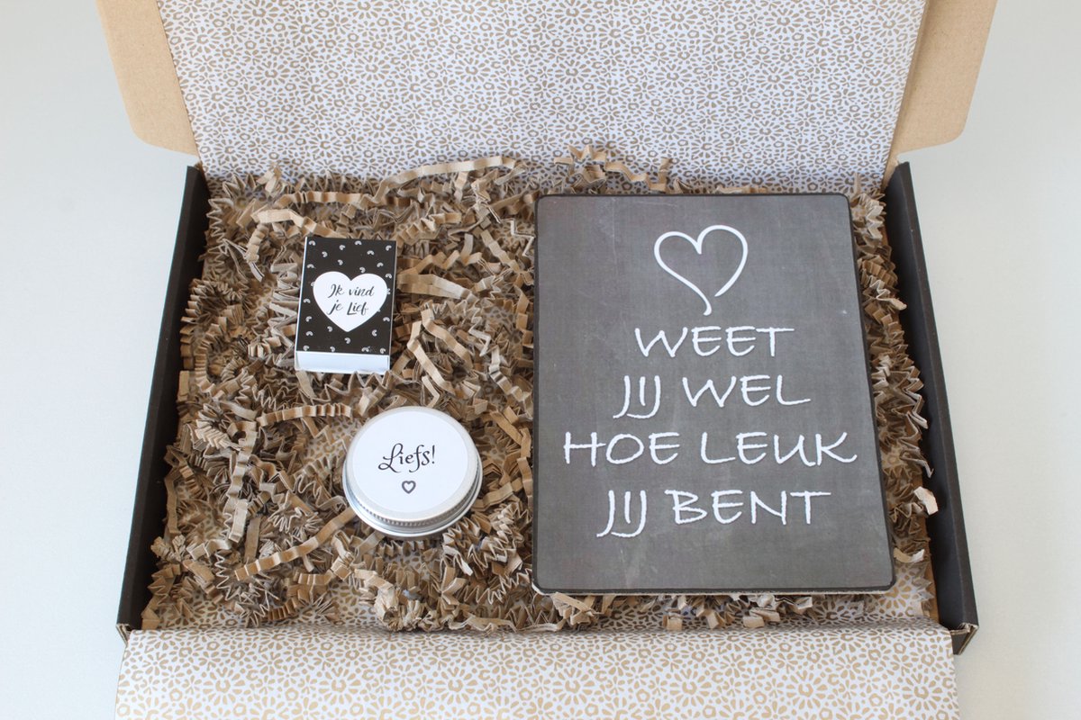 Brievenbus cadeau Ik vind je lief - cadeau liefde - cadeau vriendin - cadeau Valentijnsdag - cadeau verjaardag - kerstcadeau