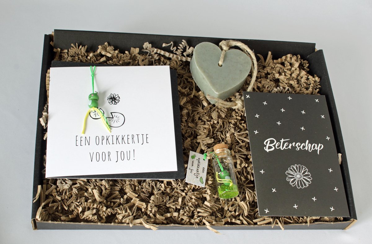 Brievenbus cadeau opkikkertje - beterschap cadeau - kaart - opkikker