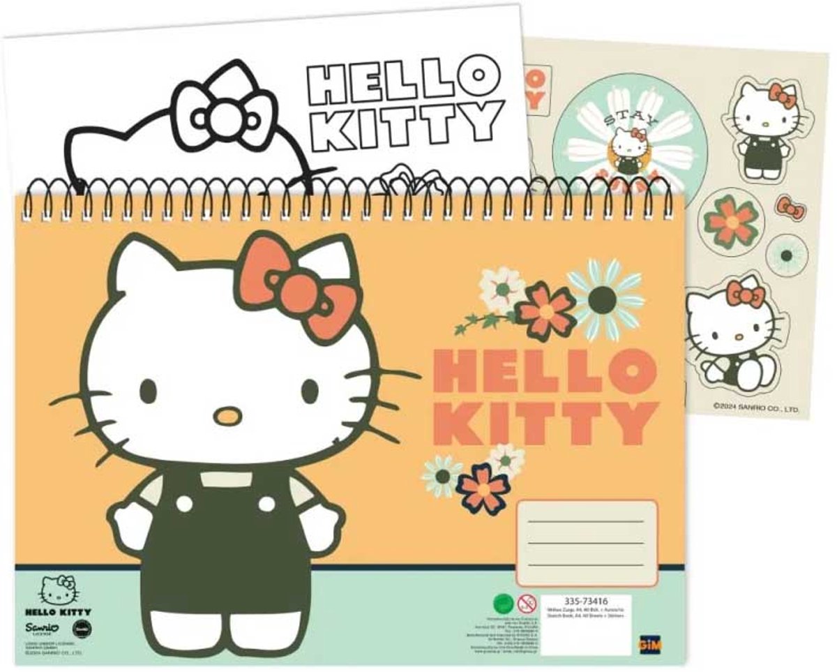 Hello Kitty schetsboek A4, incl. stickers en 3 kleurplaten