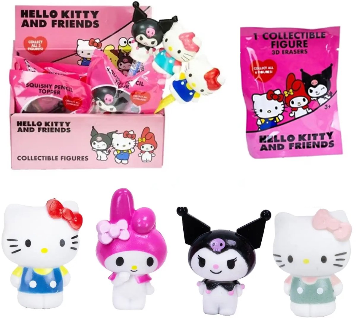 Sanrio Hello Kitty and Friends Squeezy - 1 exemplaar - 4 cm groot - Pen Topper - Stressbal - Fidget - Schoolspullen