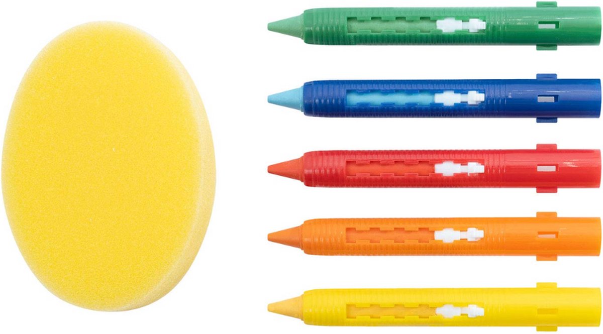Badkrijtjes/Badkrijt - 5 Delig Multicolor Badspeelgoed Set met spons - Kleuren In Bad Voor Kinderen