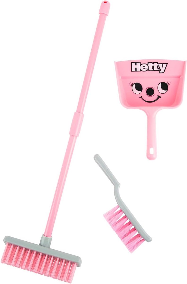 Schoonmaakset Kinderen - Montessori Speelgoed - Schoonmaakset Speelgoed voor Kinderen - Hout - 3 tot 6 Jaar - 3 Delig - Roze