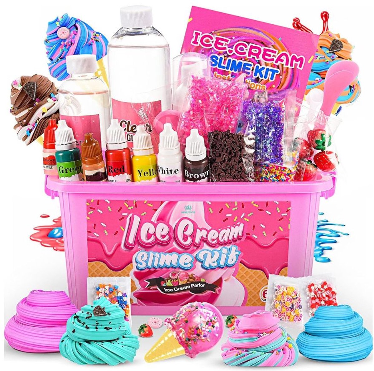 Slijm Maken Voor Kinderen - Slijm Packet - Slijm Maken Packet - Fluffy Slijm - Butter Slime Set - Kant en Klaar Slijm - Glutenvrij - Educatief Speelgoed Meisjes - Slijm Producten - 6 tot 12 Jaar - 44 Stuks