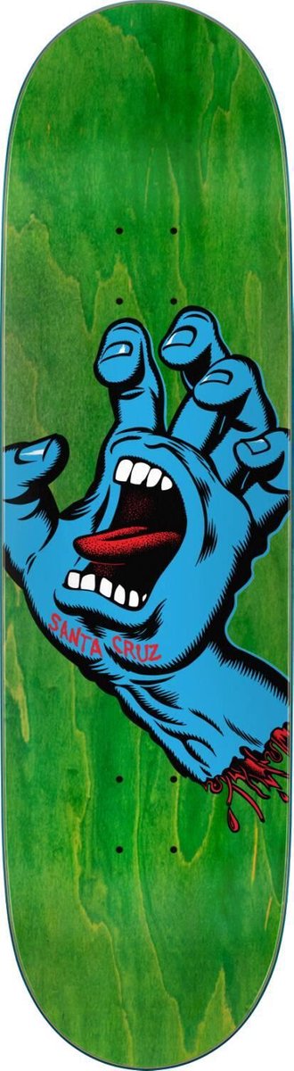 Santa Cruz Screaming Hand 8.8” skateboard deck green