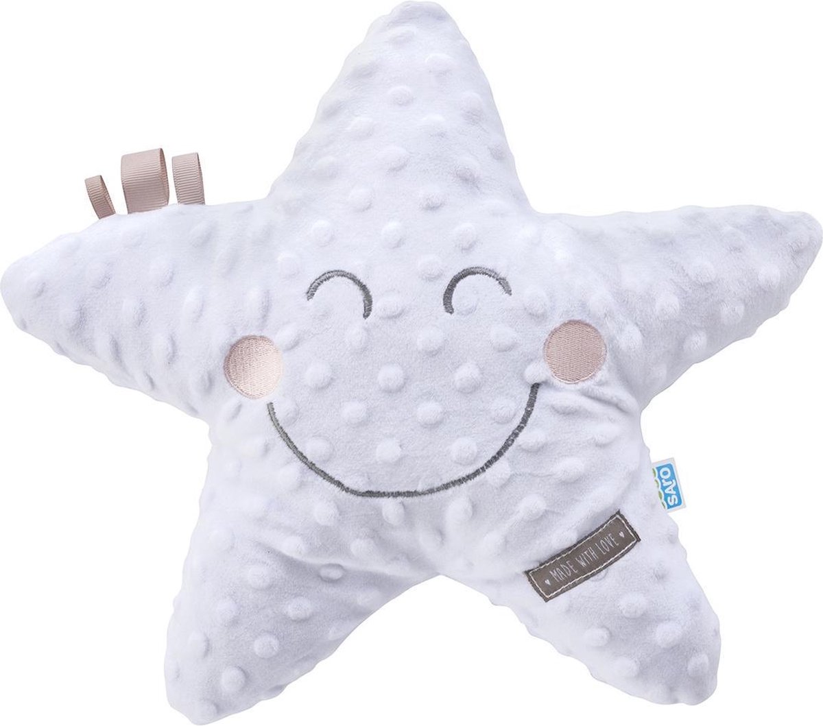 Saro Knuffel Ster Junior Grijs 32 X 29 Cm