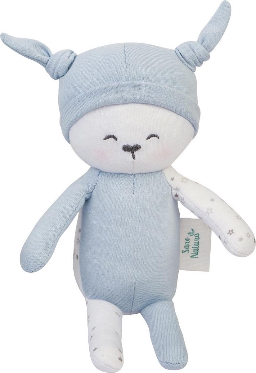 Saro Knuffeldiertje Junior Pluche Blauw 15 X 25 Cm