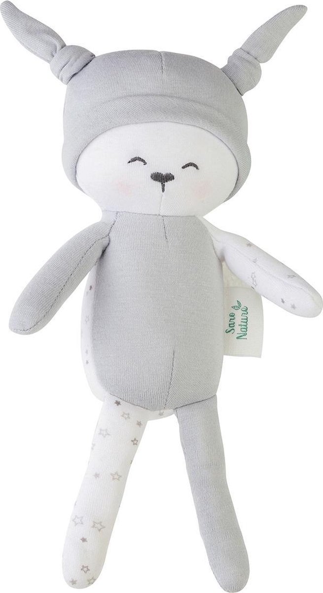 Saro Knuffeldiertje Junior Pluche Grijs 15 X 25 Cm