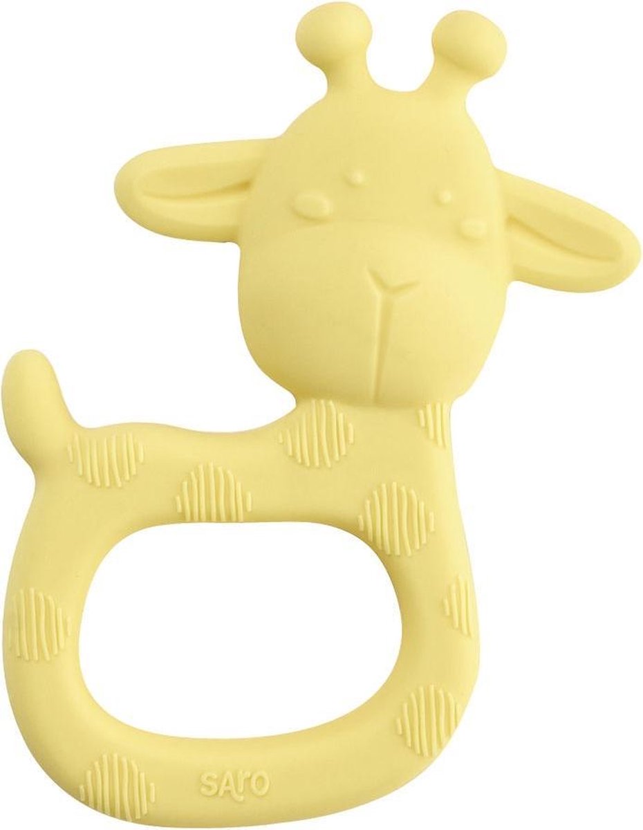 bijtring Giraffe Party siliconen geel