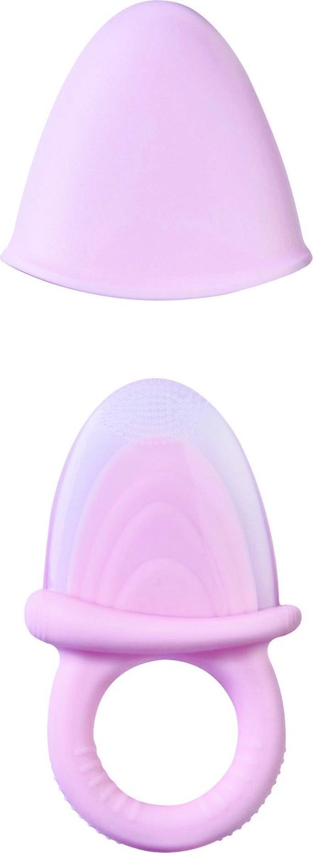 bijtring ijsje 10 cm siliconen roze