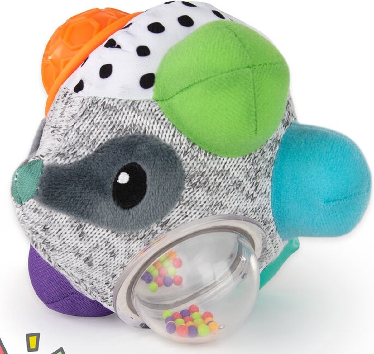Sassy - Bal voor baby en peuter - Verschillende materialen - Ratelend geluid - Bumpy Badger