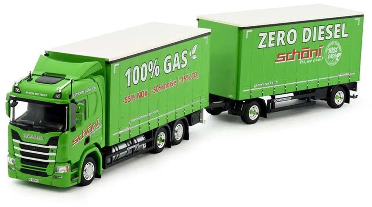 Scania Next Gen R-Serie + 2-axle Drawbar Trailer Schöni - 1:50 - Tekno