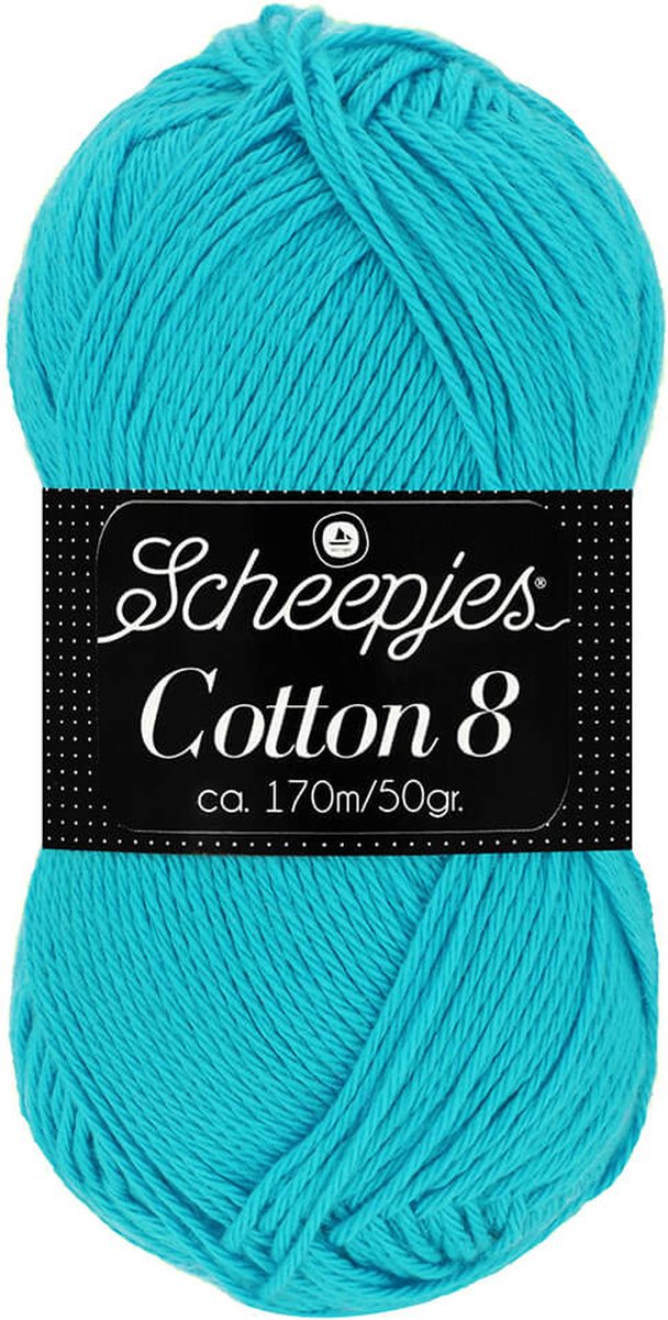 Scheepjes Cotton 8 50 gram nr 712 Cyaan