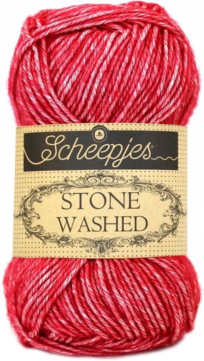  Stone Washed - 807 - Red Jasper PAK MET 10 BOLLEN