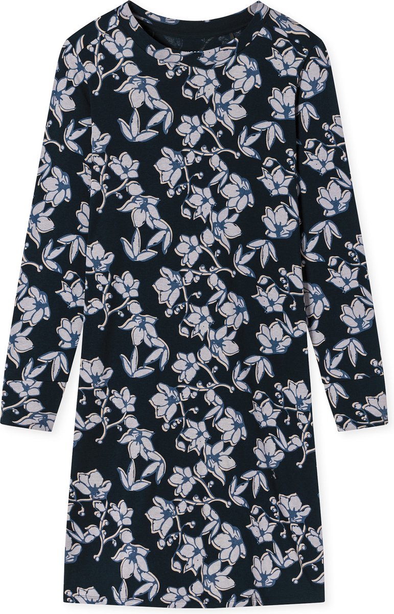 Schiesser Contemporary Nightwear Dames Slaapshirt Bloemenprint Navy
