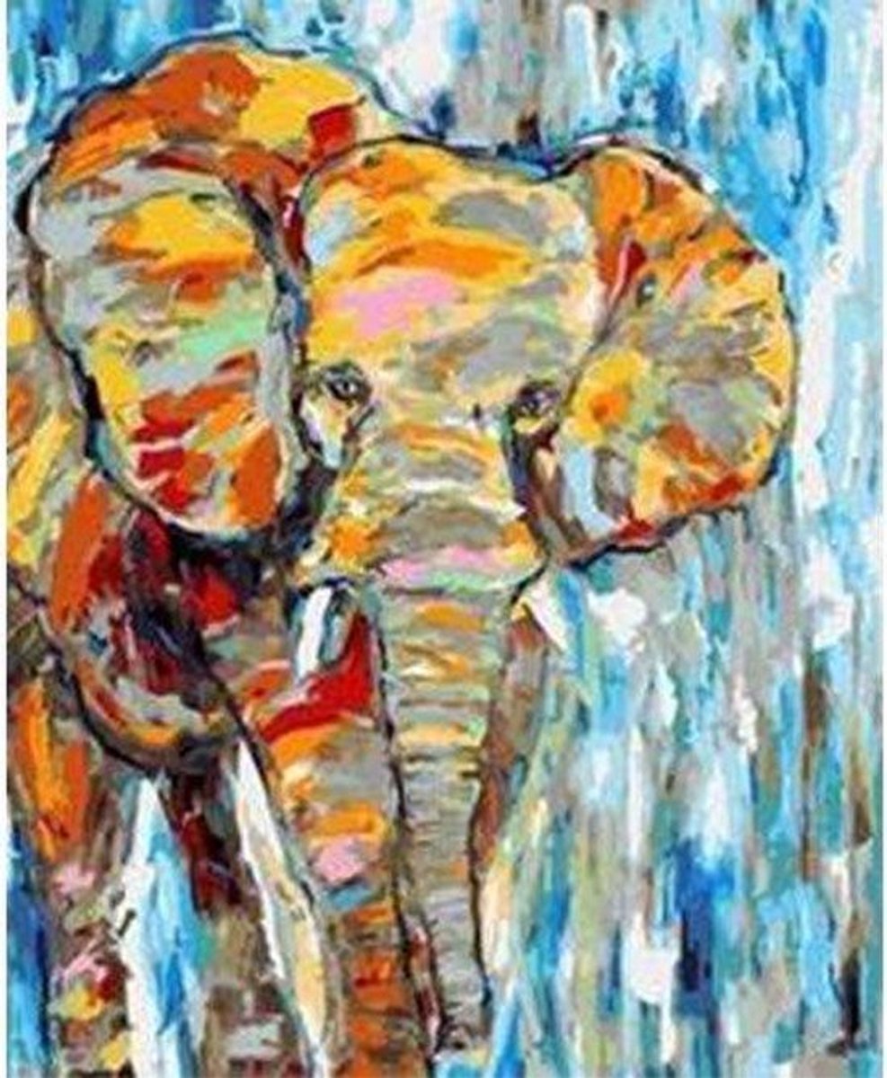 Schilderenopnummers.com® African elephant - 50x40 cm – Schilderen op nummer -Schilderen op nummer volwassenen