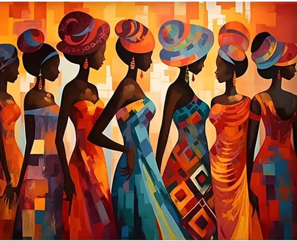 Schilderenopnummers.com® Afrikaanse Parade - 40x50 cm – Schilderen op nummer - Schilderen op nummer volwassenen
