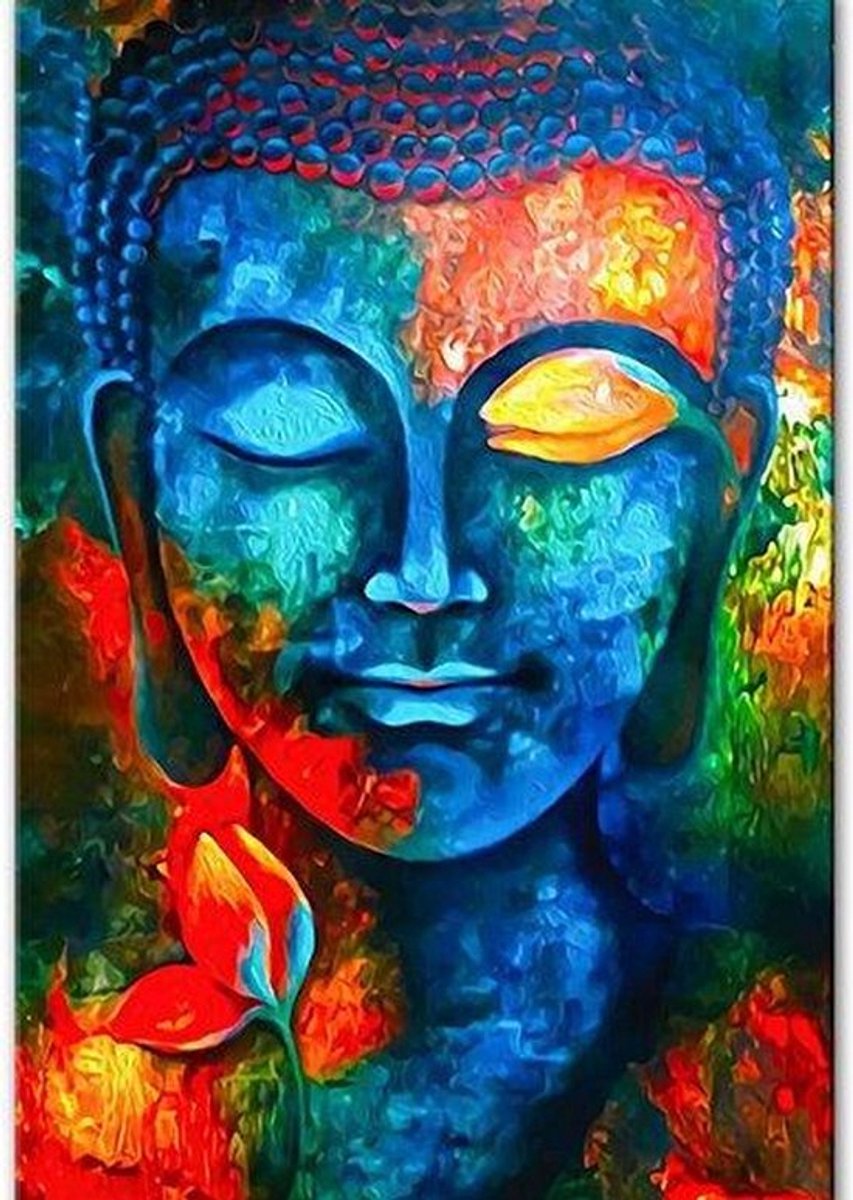 Schilderenopnummers.com® Boeddha - 50x40 cm – Schilderen op nummer -Schilderen op nummer volwassenen