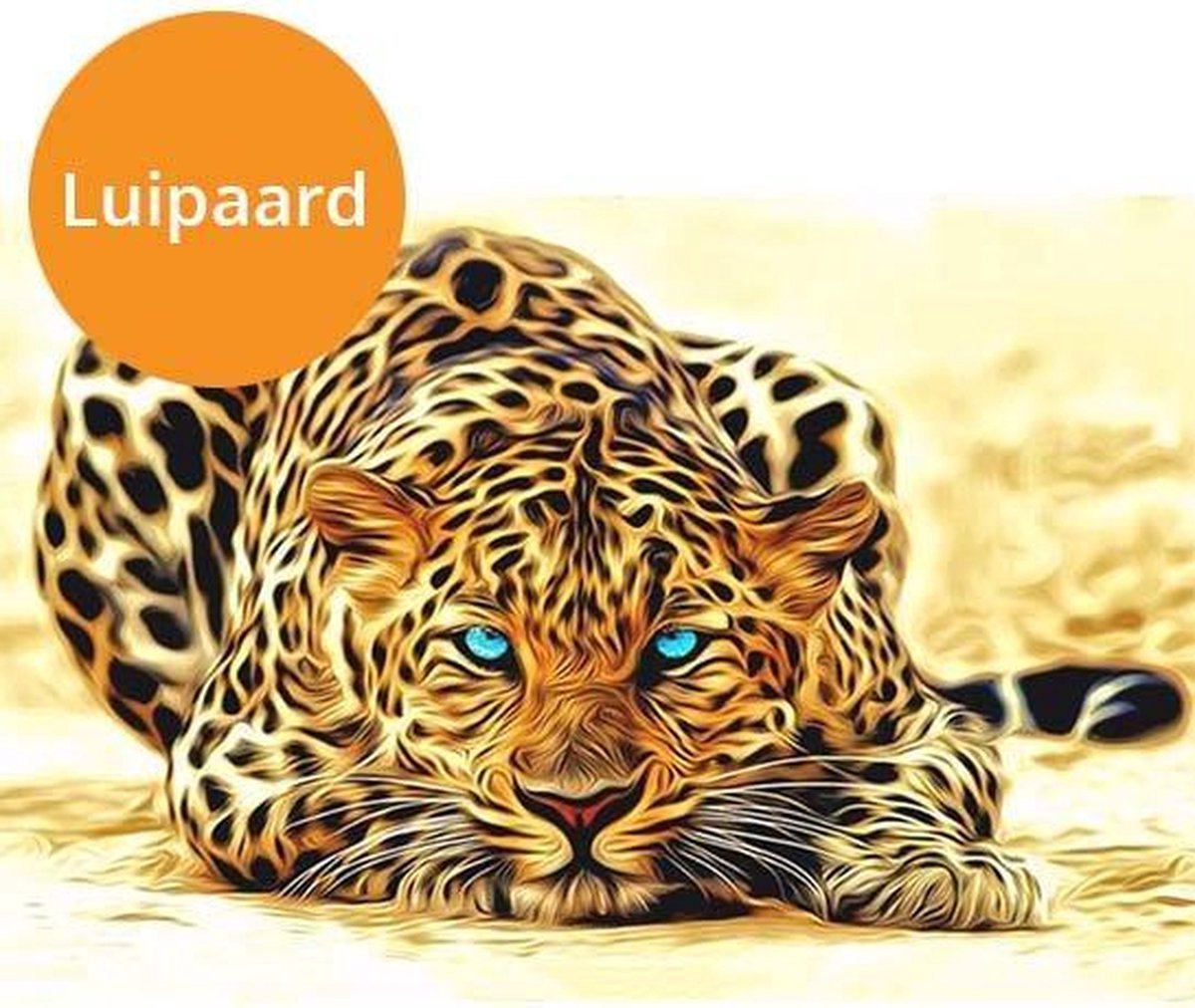 Schilderenopnummers.com® Luipaard met blauwe ogen - 50x40 cm – Schilderen op nummer -Schilderen op nummer volwassenen