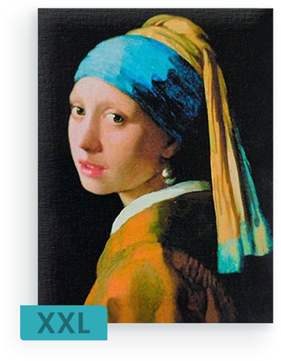 Schilderenopnummers.com® Meisje met de Parel XXL - 80x100 cm – Schilderen op nummer -Schilderen op nummer volwassenen