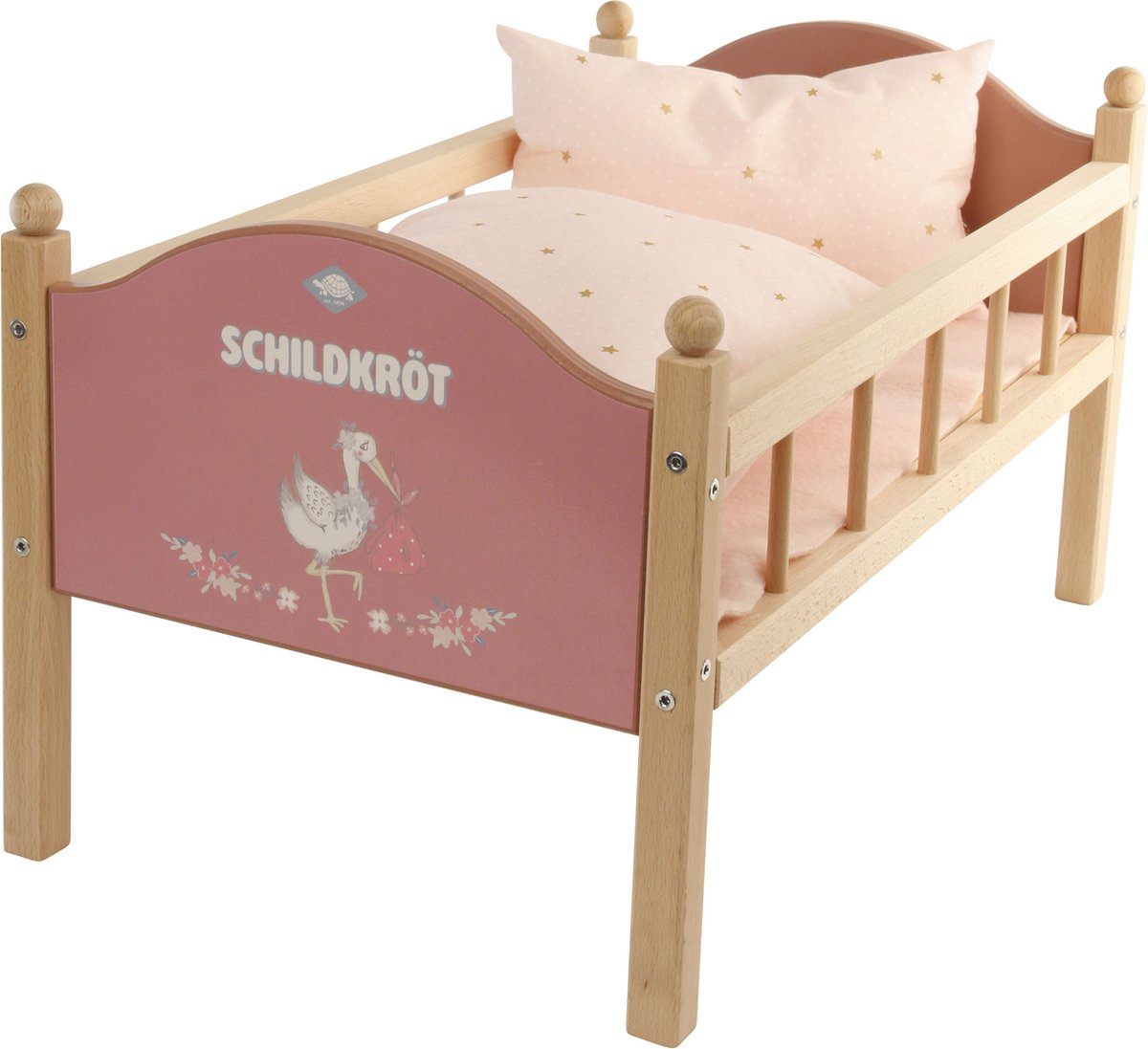 Schildkröt poppenmeubel poppenbed voor pop tot 45cm CM: 50 x 29 x 27,5 cm