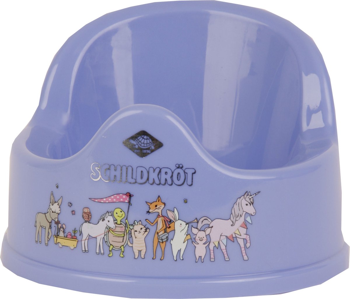 Schildkröt poppenverzorging plaspotje blauw 12cm