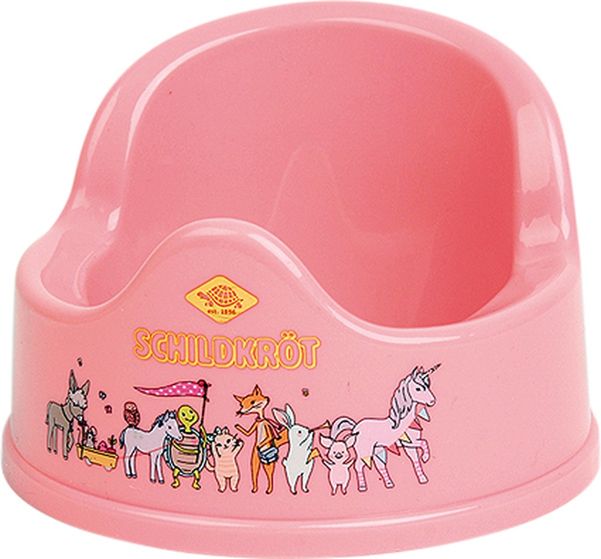 Schildkröt poppenverzorging plaspotje roze 12cm