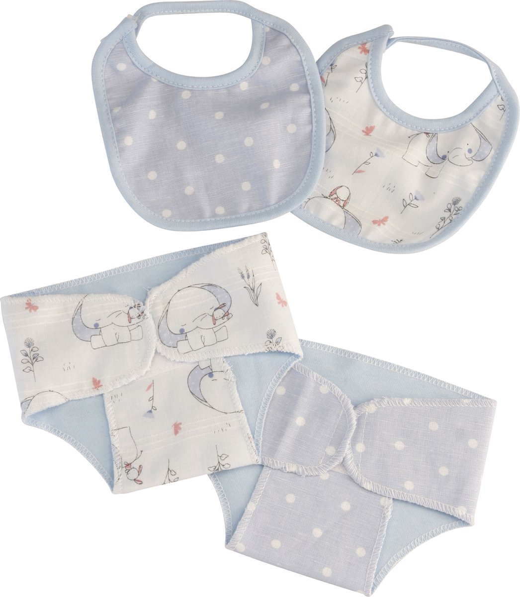 Schildkröt poppenverzorging slab en luiers blauw