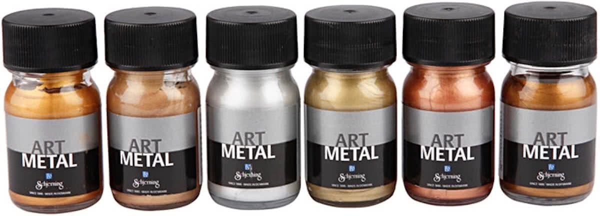 ES Art Metal Verf - Verf - Set met 6 Metallic Kleuren