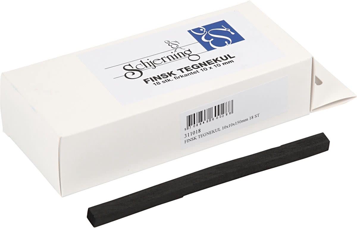 Houtskool sticks, afm 10x10 mm, 18 stuks