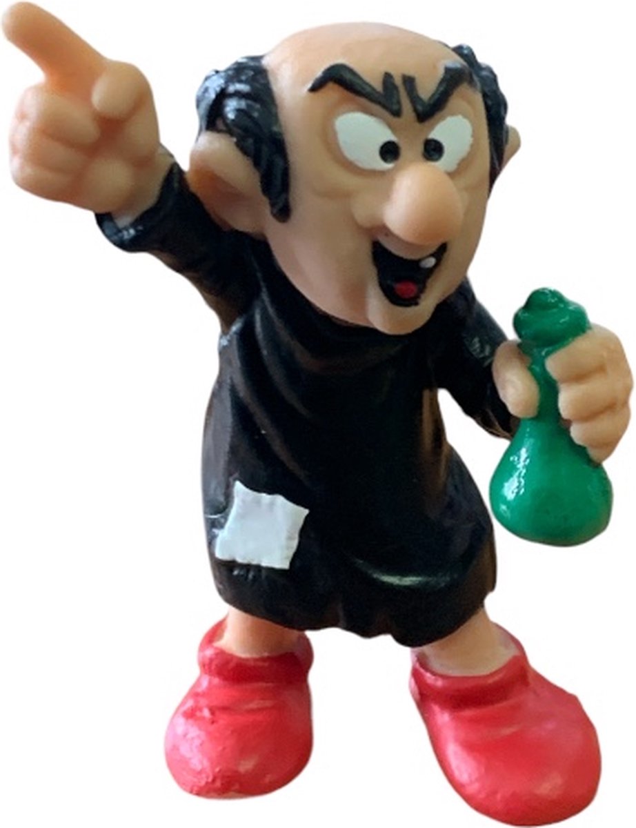 Gargamel - Speelfiguurtje - De smurfen - Gargamel met lab glaasje - 7 cm