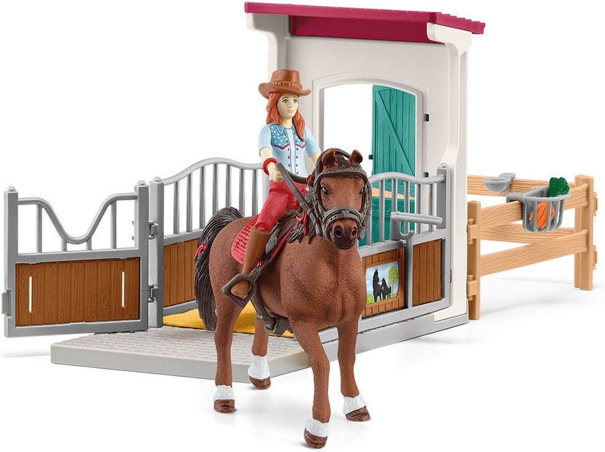 Schleich HORSE CLUB paardenbox speelset met Hannah en Cayenne - speelgoed.