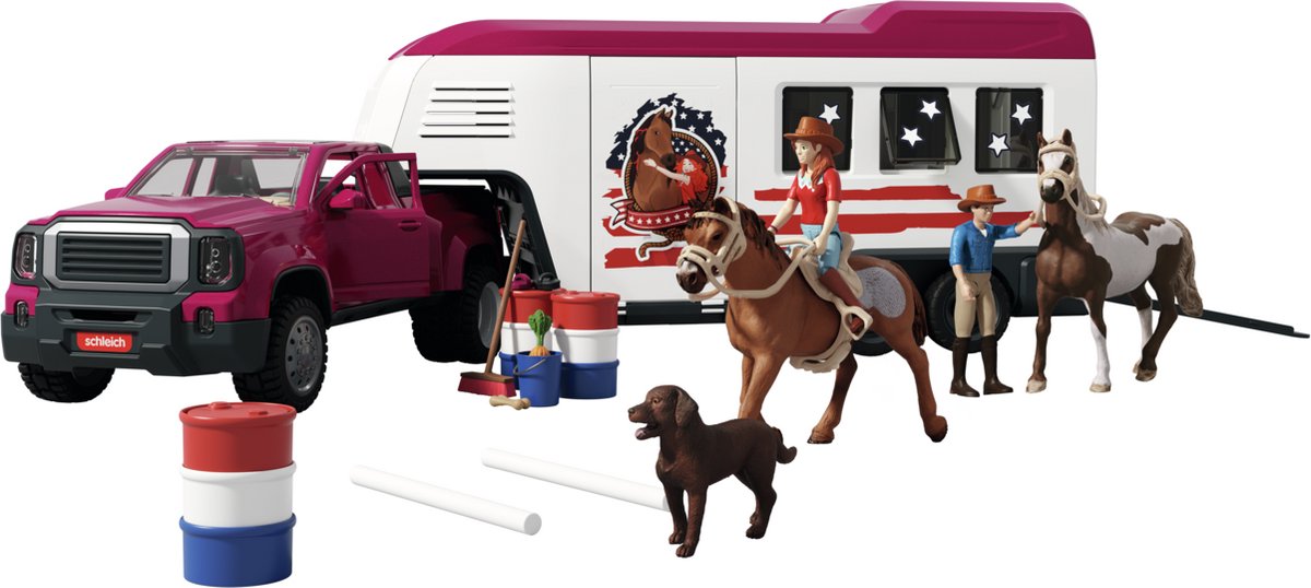 schleich HORSE CLUB Lakeside-truck met aanhangwagen 42705