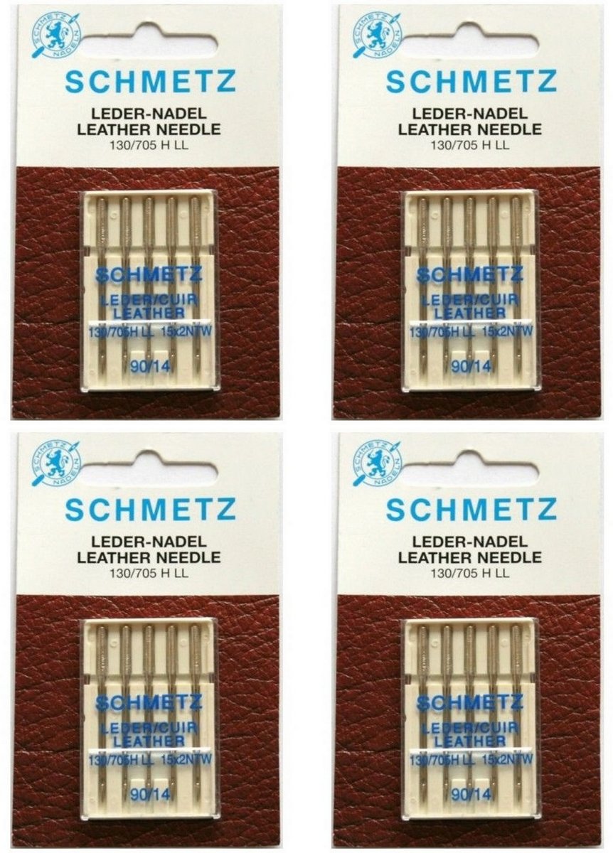  machinenaalden leer assorti (5 naalden) universeel, 4 kaarten