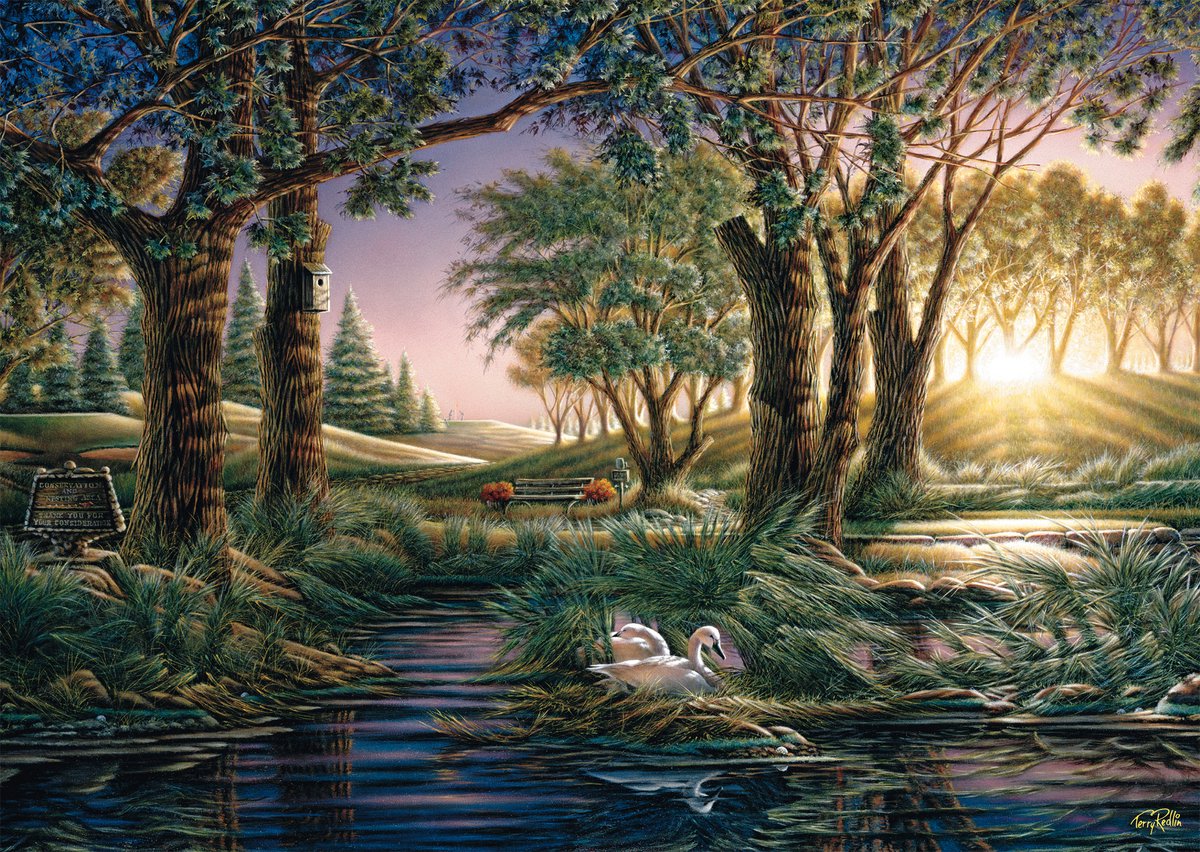Schmidt Puzzel 58546 puzzel Morning magic at the lake - 1000 stukjes - Perry Redlin