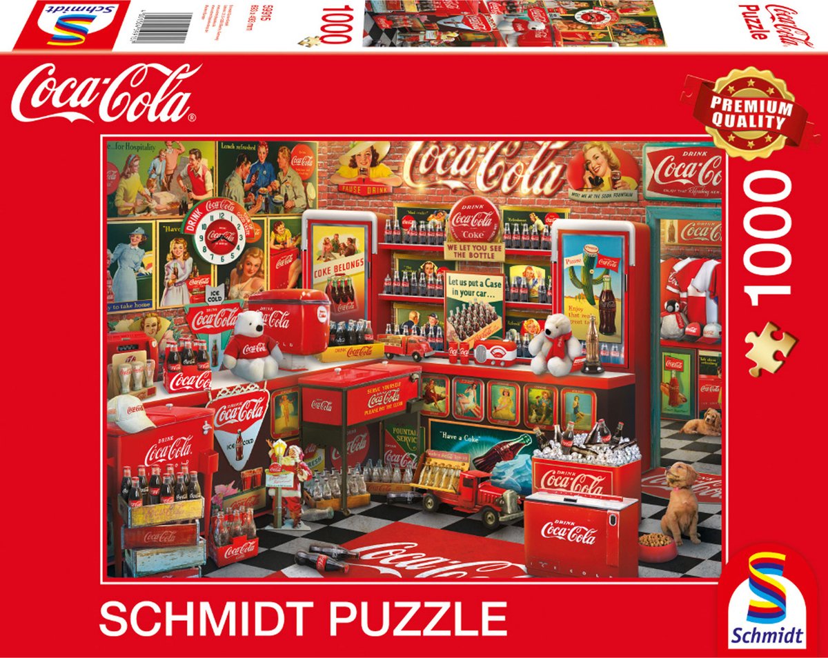 Schmidt puzzel Coca Cola nostalgie 1000 stukjes klassiek.